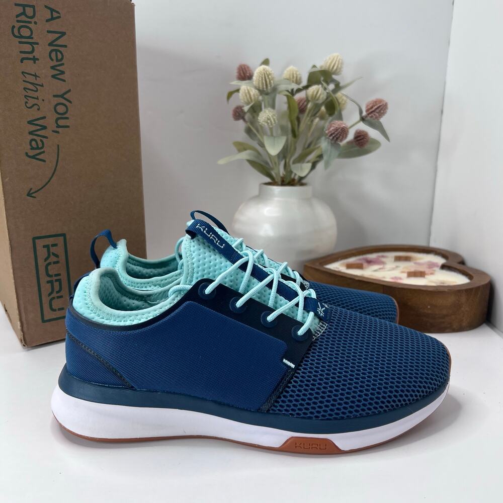 Kuru Atom Walking Comfort Sneaker Tidal Wave/White/Oasis Blue Women 9.5 W NWB